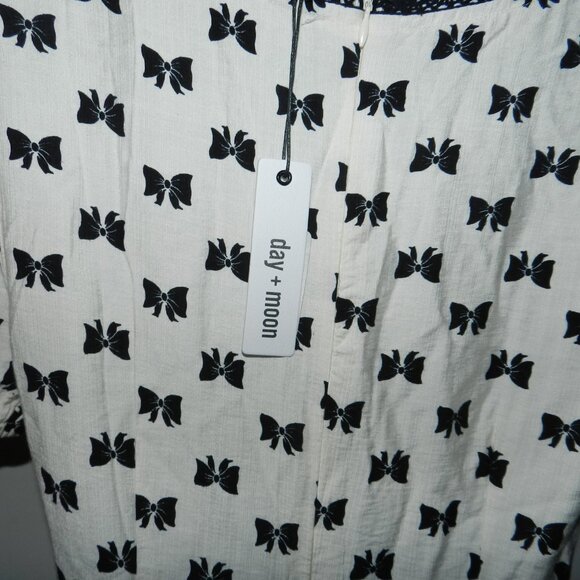 Day + Moon Katherine Tiered Mini Romper Dress Bow ୨୧ Ribbon୨୧ Print🆕📦⌚🏃🏻💨🚚 - Picture 12 of 15